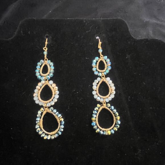 Beaded Lochan Earrings - Three Tier Chandelier Earrings from Anthropologie - Picture 5 of 6